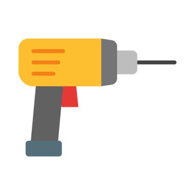 Kişisel ve ticari kullanım için Hammer Matkap Vektörü Düz Simgesi