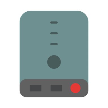 Kişisel ve Ticari Kullanım İçin Güç Bankası Vektörü Düz Simgesi