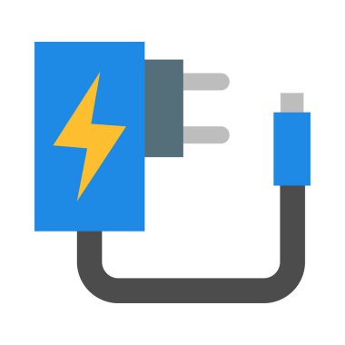 Kişisel ve ticari kullanım için Şarj Vektörü Düz Simgesi