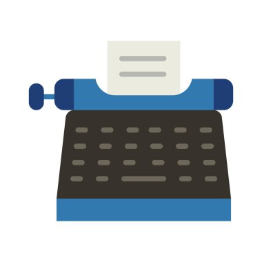 Kişisel ve Ticari Kullanım İçin Daktilo Vektörü Düz Simgesi
