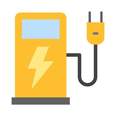 Kişisel ve ticari kullanım için Elektrik Şarj Vektörü Düz Simgesi