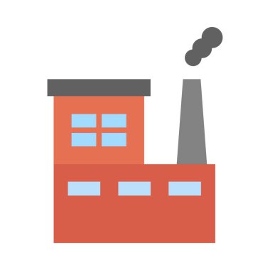 Kişisel ve ticari kullanım için Fabrika Vektörü Düz Simgesi