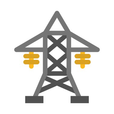 Kişisel ve ticari kullanım için Elektrik Kulesi Vektörü Düz Simgesi