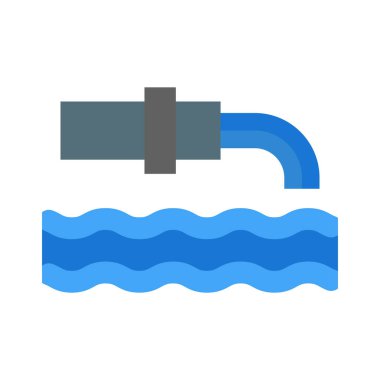 Kişisel ve ticari kullanım için Su Kirliliği Vektörü Düz Simgesi