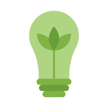 Kişisel ve ticari kullanım için Eko Ampul Vektörü Düz Simgesi