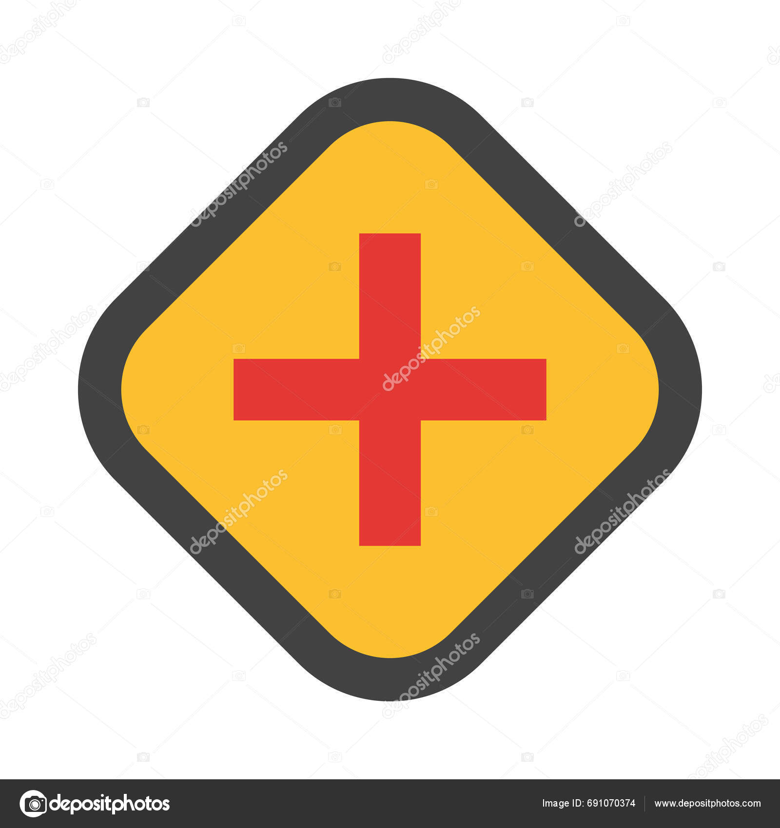 Crossways Sign Vector Flat Icon Personal Commercial Use Stock Vector by