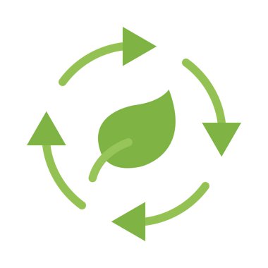 Kişisel ve ticari kullanım için Karbon Döngü Vektör Düz Simgesi