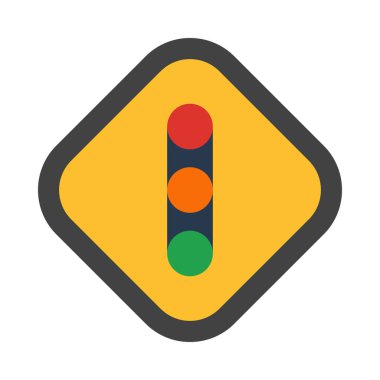 Kişisel ve ticari kullanım için Trafik Işıkları Vektör Düz Simgesi