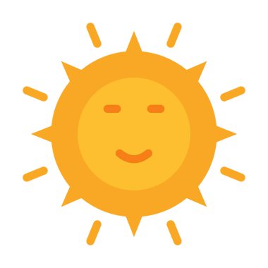 Kişisel ve Ticari Kullanım İçin Güneş Vektörü Düz Simgesi