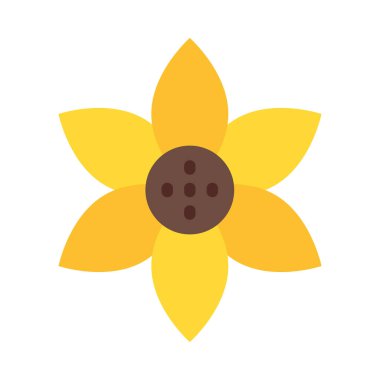 Kişisel ve ticari kullanım için Ayçiçeği Vektörü Düz Simgesi