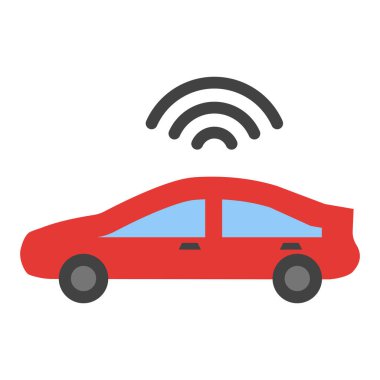 Kişisel ve ticari kullanım için Akıllı Otomobil Vektörü Düz Simgesi