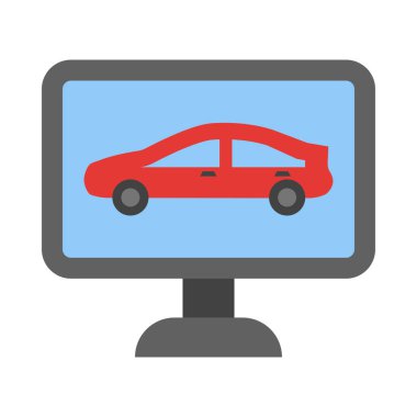 Kişisel ve ticari kullanım için Çevrimiçi Taksi Vektörü Düz Simgesi