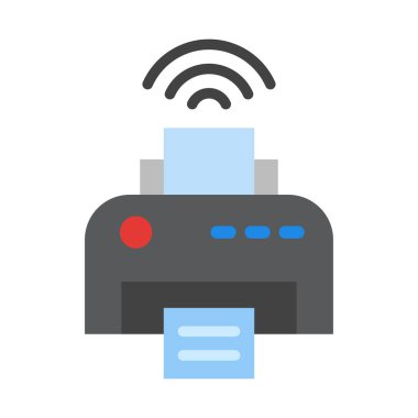 Kişisel ve ticari kullanım için Akıllı Yazıcı Vektör Düz Simgesi