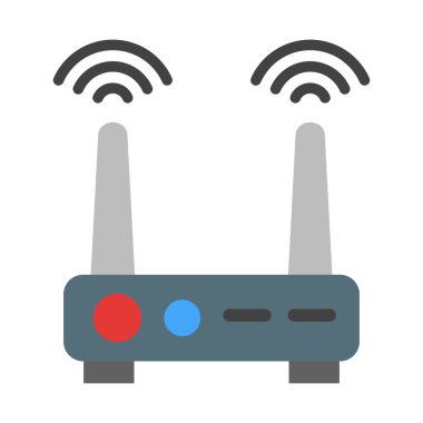 Kişisel ve ticari kullanım için Wifi Router Vektör Düz Simgesi