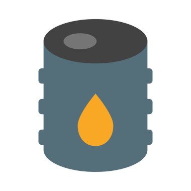 Kişisel ve ticari kullanım için Yağ Varili Vektör Düz Simgesi