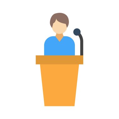 Kişisel ve Ticari Kullanım İçin Konuşma Vektörü Düz Simgesi