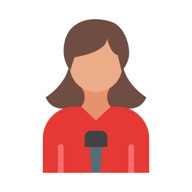 Kişisel ve Ticari Kullanım İçin Gazeteci Vektör Düz Simgesi