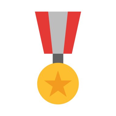 Kişisel ve Ticari Kullanım İçin Madalya Vektörü Düz Simgesi