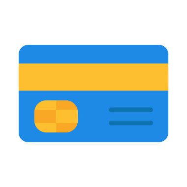 Kişisel ve Ticari Kullanım için Banka Kartı Vektörü Düz Simgesi