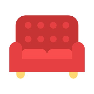 Kişisel ve Ticari Kullanım için Kanepe Vektörü Düz Simgesi