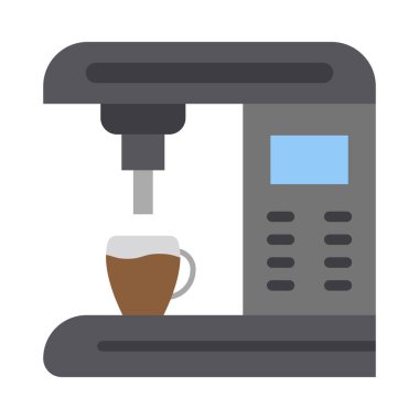 Kişisel ve ticari kullanım için Kahve Makinesi Düz Simgesi