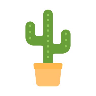 Kişisel ve ticari kullanım için Kaktüs Vektörü Düz Simgesi