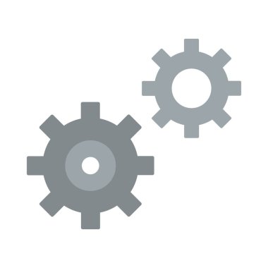 Kişisel ve ticari kullanım için Gear Vektörü Düz Simgesi