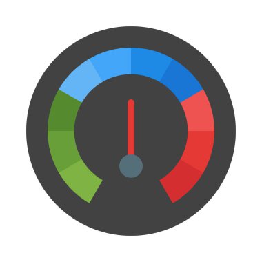 Kişisel ve Ticari Kullanım İçin Tachometer Vektör Düz Simgesi