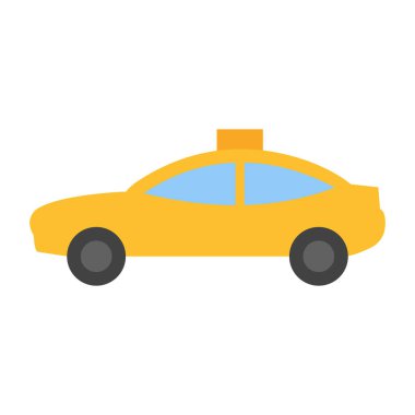 Kişisel ve Ticari Kullanım İçin Taksi Vektörü Düz Simgesi