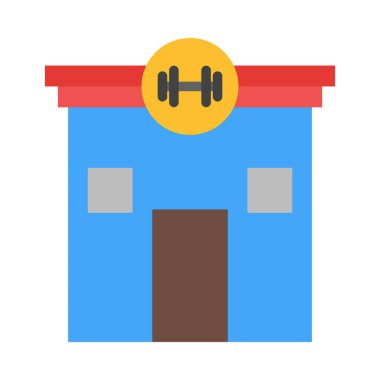 Kişisel ve Ticari Kullanım için Spor Salonu Vektörü Düz Simgesi