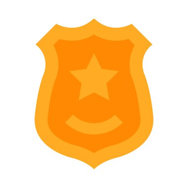 Kişisel ve Ticari Kullanım İçin Polis Rozeti Vektör Düz Simgesi