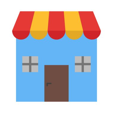 Kişisel ve Ticari Kullanım İçin Market Vektörü Düz Simgesi