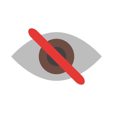 Kişisel ve ticari kullanım için Görünürlük Kapalı Vektör Düz Simgesi