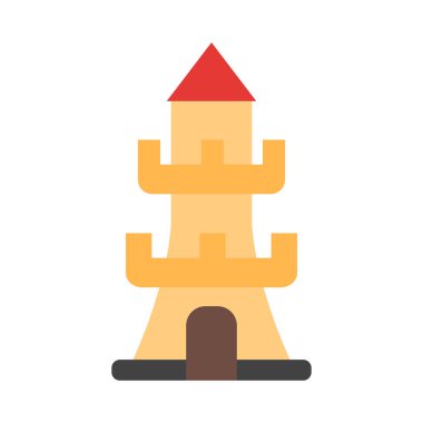 Kişisel ve Ticari Kullanım için Kule Vektörü Düz Simgesi