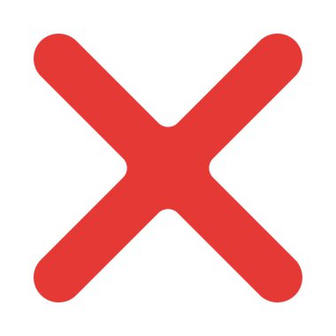 Kişisel ve Ticari Kullanım İçin Çapraz Vektör Düz Simgesi