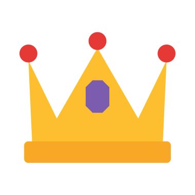Kişisel ve ticari kullanım için Crown Vektör Düz Simgesi