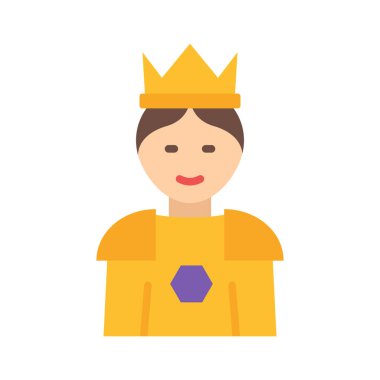 Kişisel ve ticari kullanım için Queen Vector Düz Simgesi