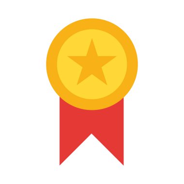 Kişisel ve ticari kullanım için Madalyon Vektörü Düz Simgesi