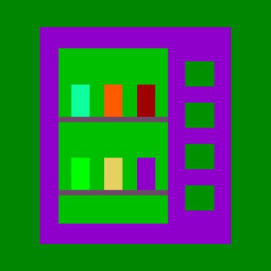 Kişisel ve ticari kullanım için Otomat Vektörü Düz Simgesi