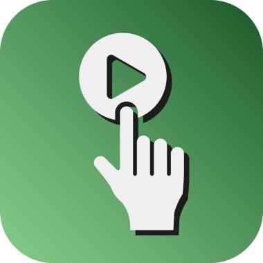 Kişisel ve Ticari Kullanım için Düğme Vektörü Glyph Gradyan Arkaplan Simgesini Çal