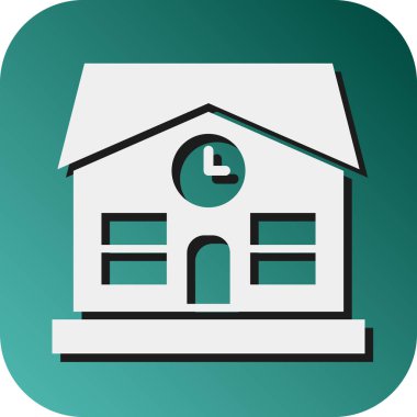 Kişisel ve Ticari Kullanım İçin Okul Vektörü Glyph Gradyan Arkaplan Simgesi