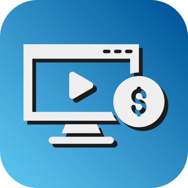 Kişisel ve Ticari Kullanım İçin Ödenmiş İçerik Vektörü Glyph Gradyan Arkaplan Simgesi