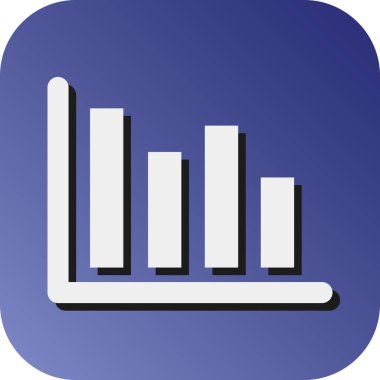 Kişisel ve ticari kullanım için Bar Grafik Vektörü Gradyan Arkaplan Simgesi