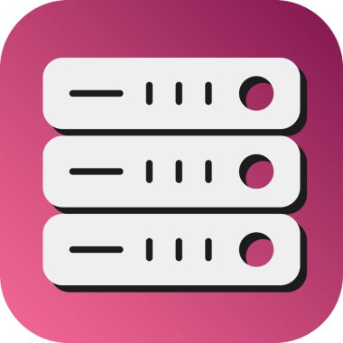 Kişisel ve Ticari Kullanım İçin Sunucu Vektörü Glyph Gradyan Arkaplan Simgesi