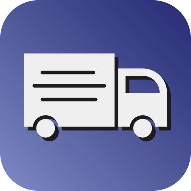 Kişisel ve Ticari Kullanım İçin Teslimat Aracı Vektörü Glyph Gradyan Arkaplan Simgesi