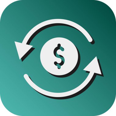 Kişisel ve ticari kullanım için Para Aktarım Vektörü Glyph Gradyan Arkaplan Simgesi