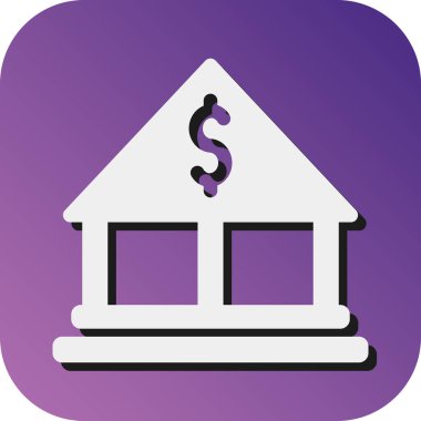 Kişisel ve Ticari Kullanım için Banka Vektörü Glyph Gradyan Arkaplan Simgesi