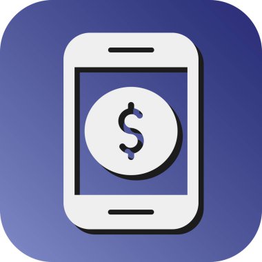 Kişisel ve ticari kullanım için Mobil Ödeme Vektörü Glyph Gradyan Arkaplan Simgesi