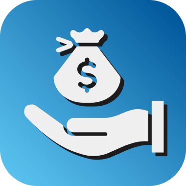 Kişisel ve ticari kullanım için kredi Vektörü Glyph Gradyan Arkaplan Simgesi