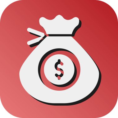 Para Torbası Vektörü Glyph Gradyan Kişisel ve Ticari Kullanım Simgesi